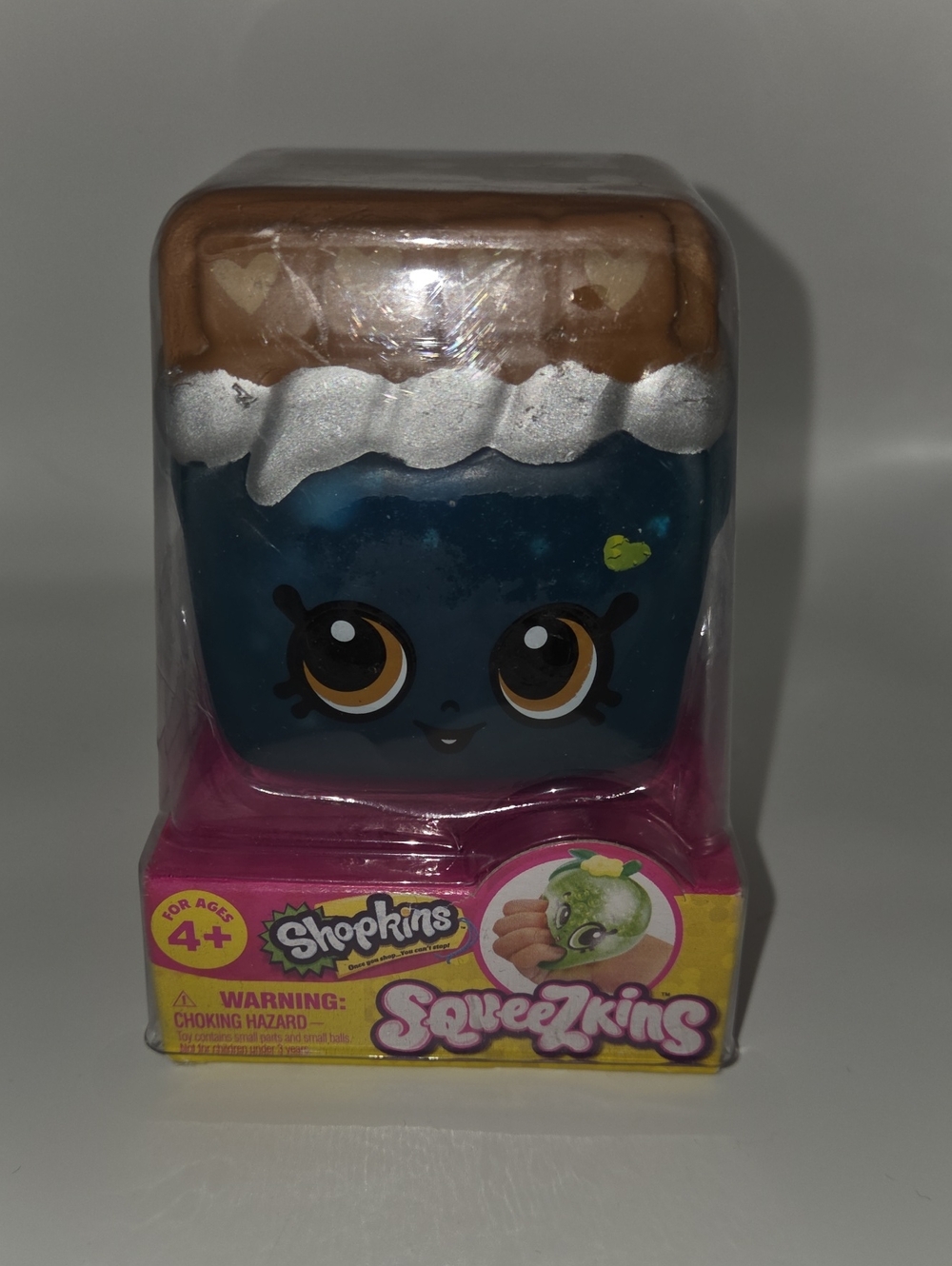 Shopkins Squeezkins Blue Ice Cream Squishy with Brown Top